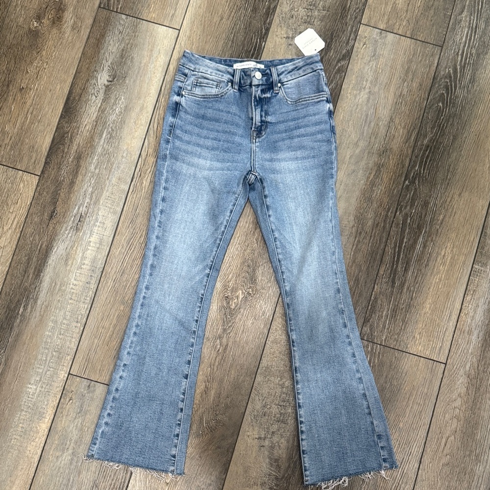 Altar’d State Raw Hem Cropped Flare Jeans